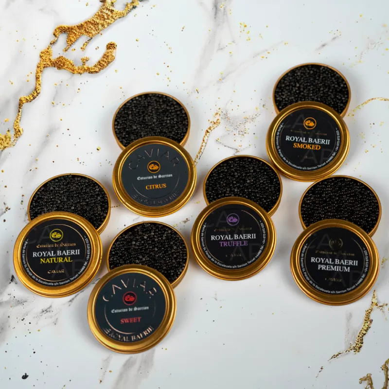 Latas de caviar Negin Gourmet numeradas
