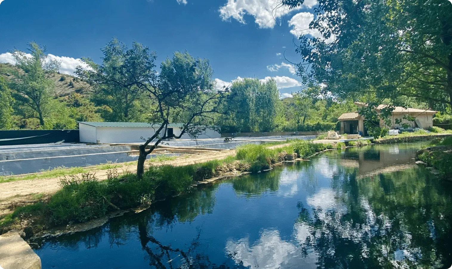 Confluencia del Albentosa y el Mijares junto a la granja